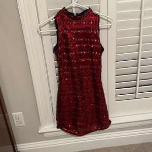 Red Sequin Mini Dress!!